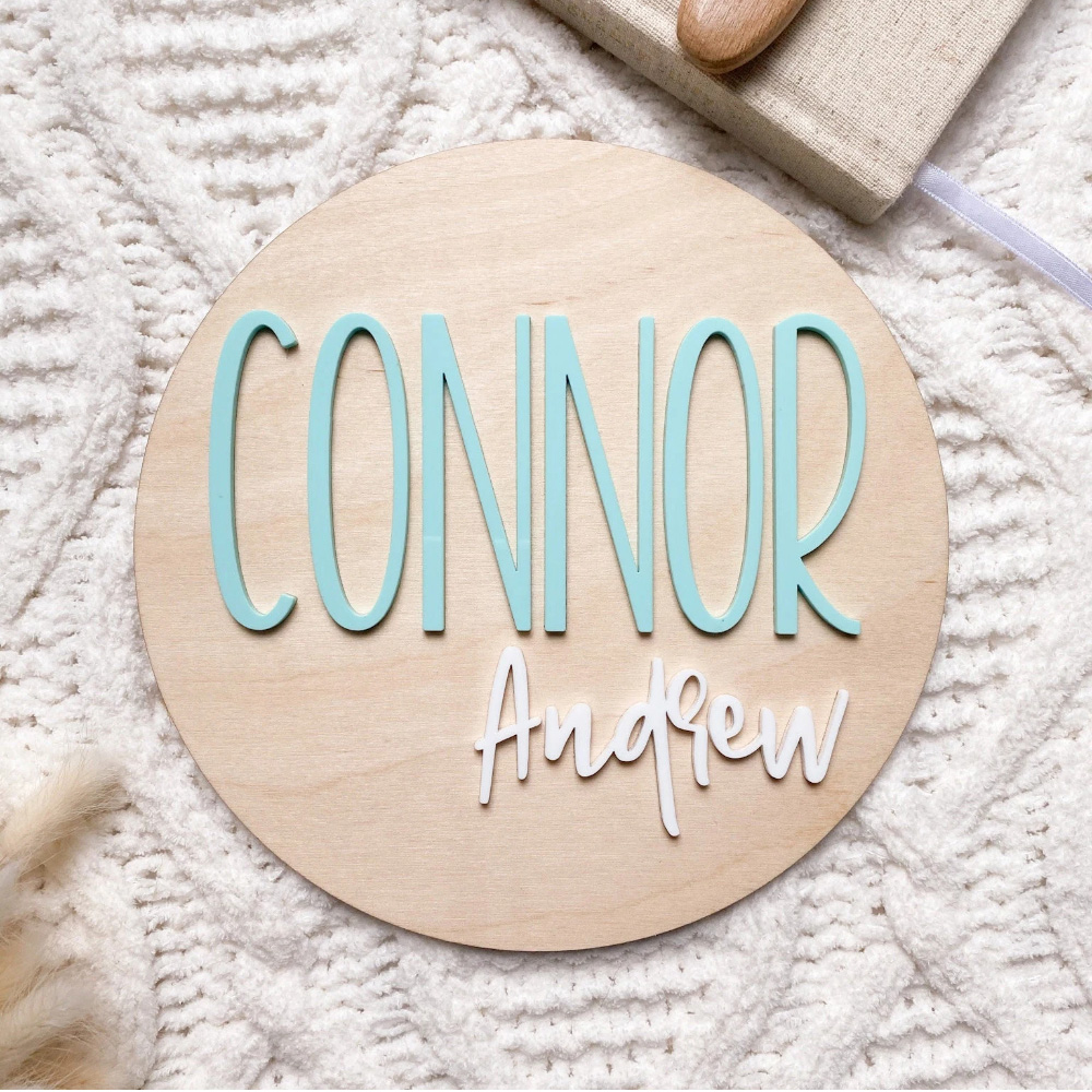 Baby Nursery Decor - Plaque d'annonce de naissance personnalisée –