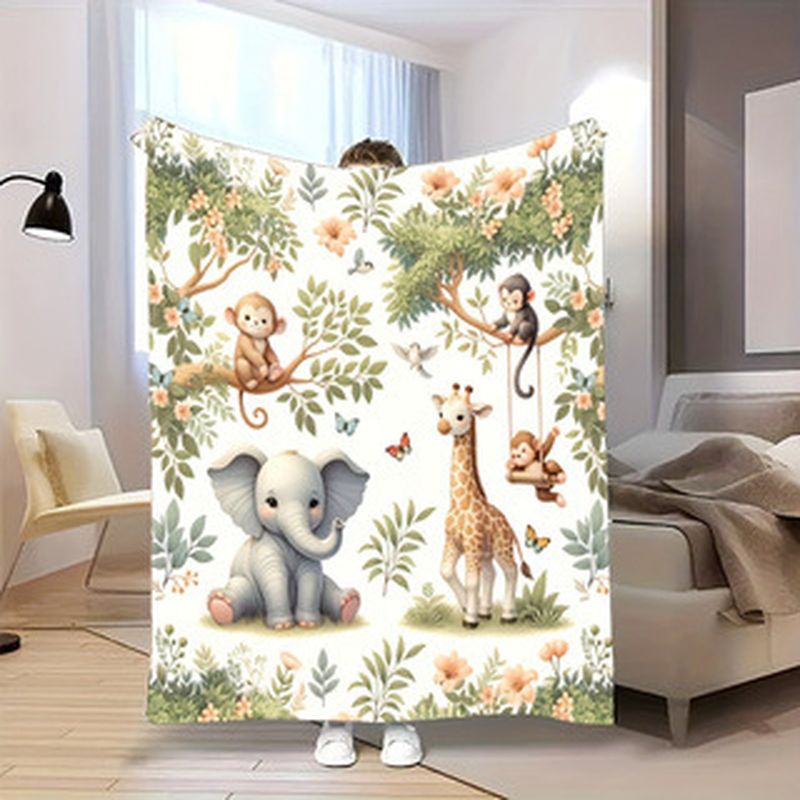 Baby Nursery Jungle - Couverture pour bébé VIKAMA en flanelle