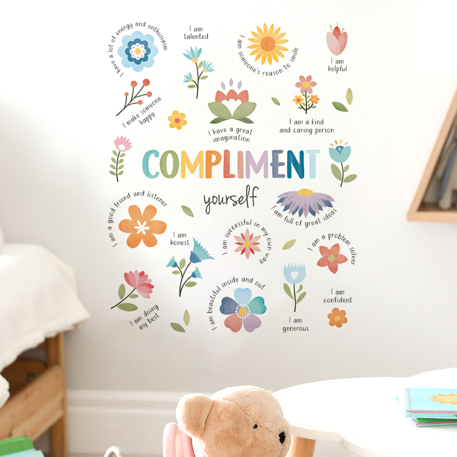 Baby Nursery Quotes - Autocollant mural aquarelle avec citations inspirantes