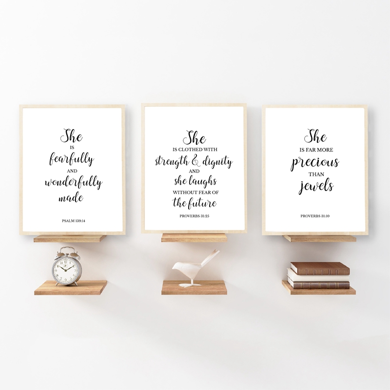 Baby Nursery Quotes - Toile d'art mural chrétien avec citations