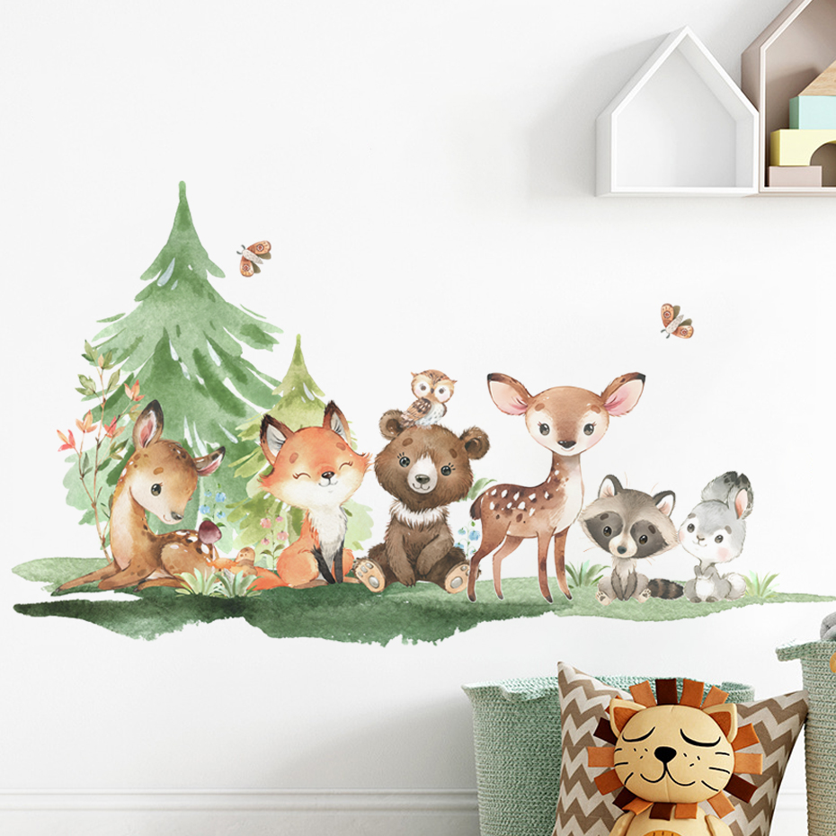 Baby Nursery Animal Theme - Autocollants muraux thème animaux de la