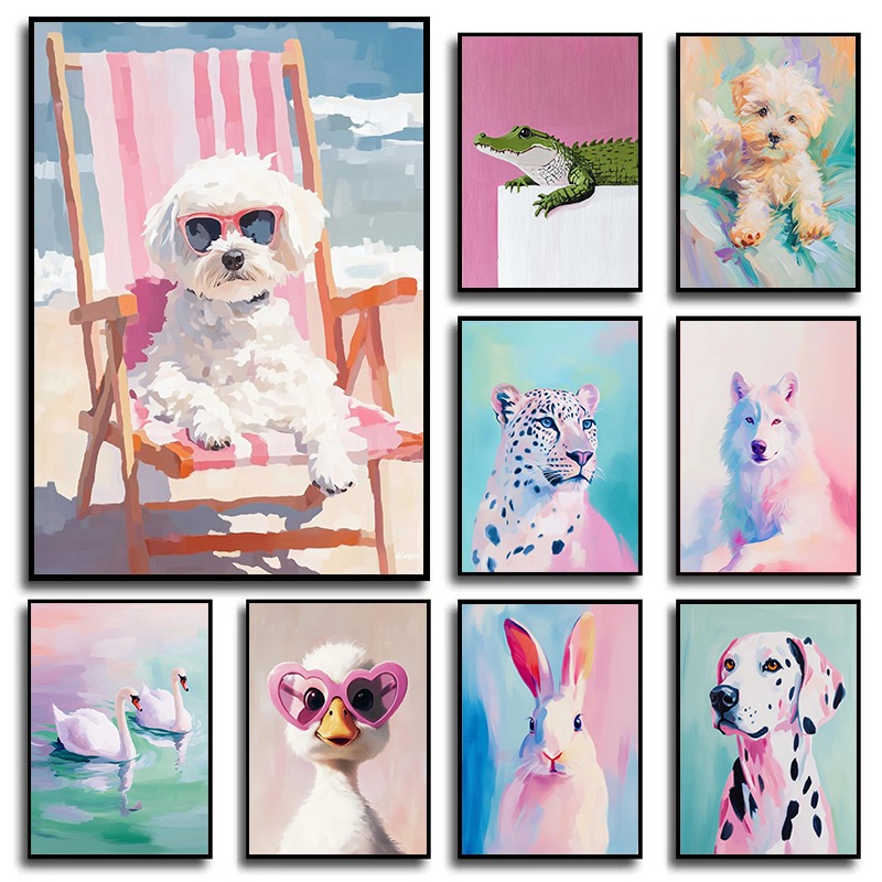 Baby Nursery Animal Theme - Toile d'art mural en forme d'animal