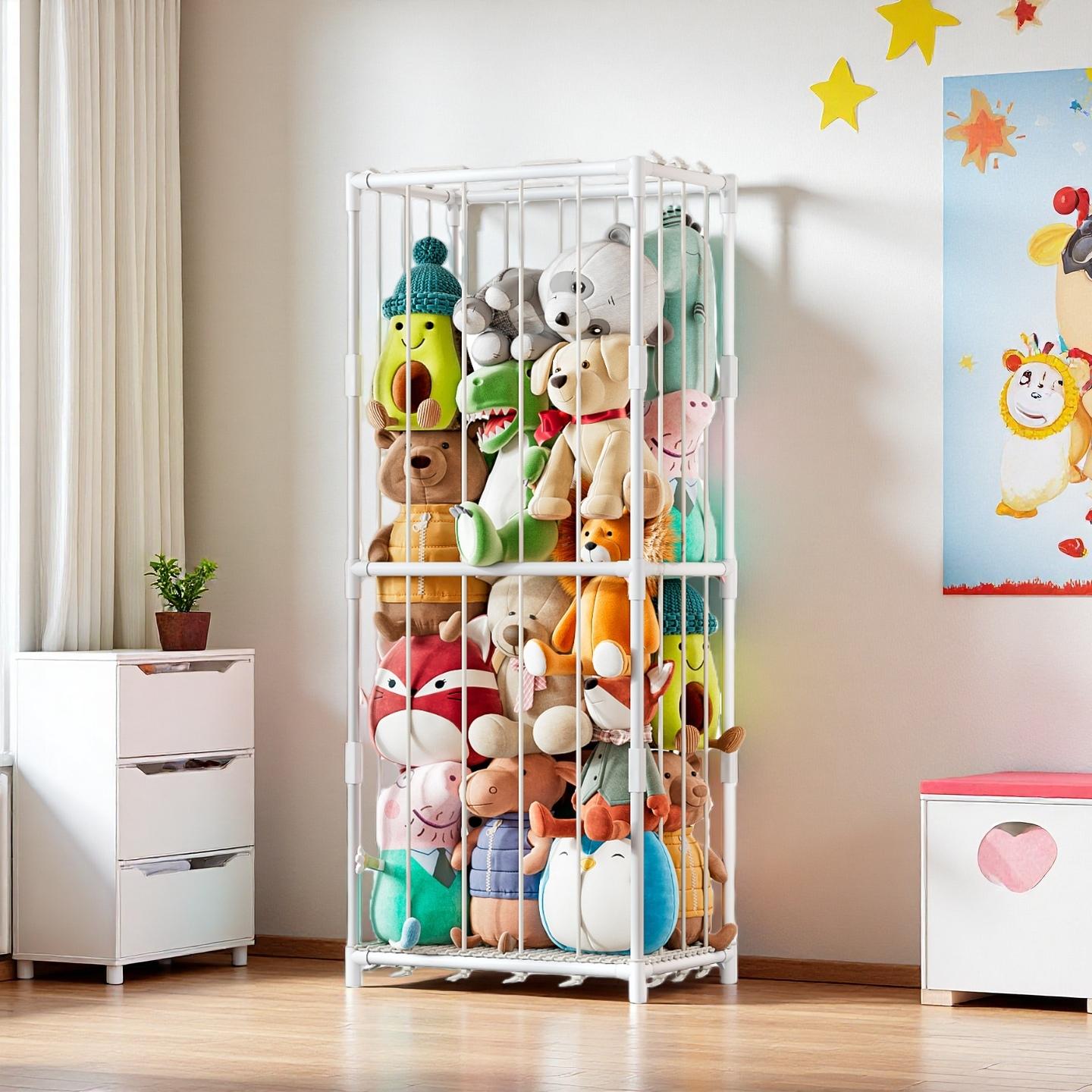 Baby Nursery Animal Theme - Organisateur vertical pour animaux en peluche,
