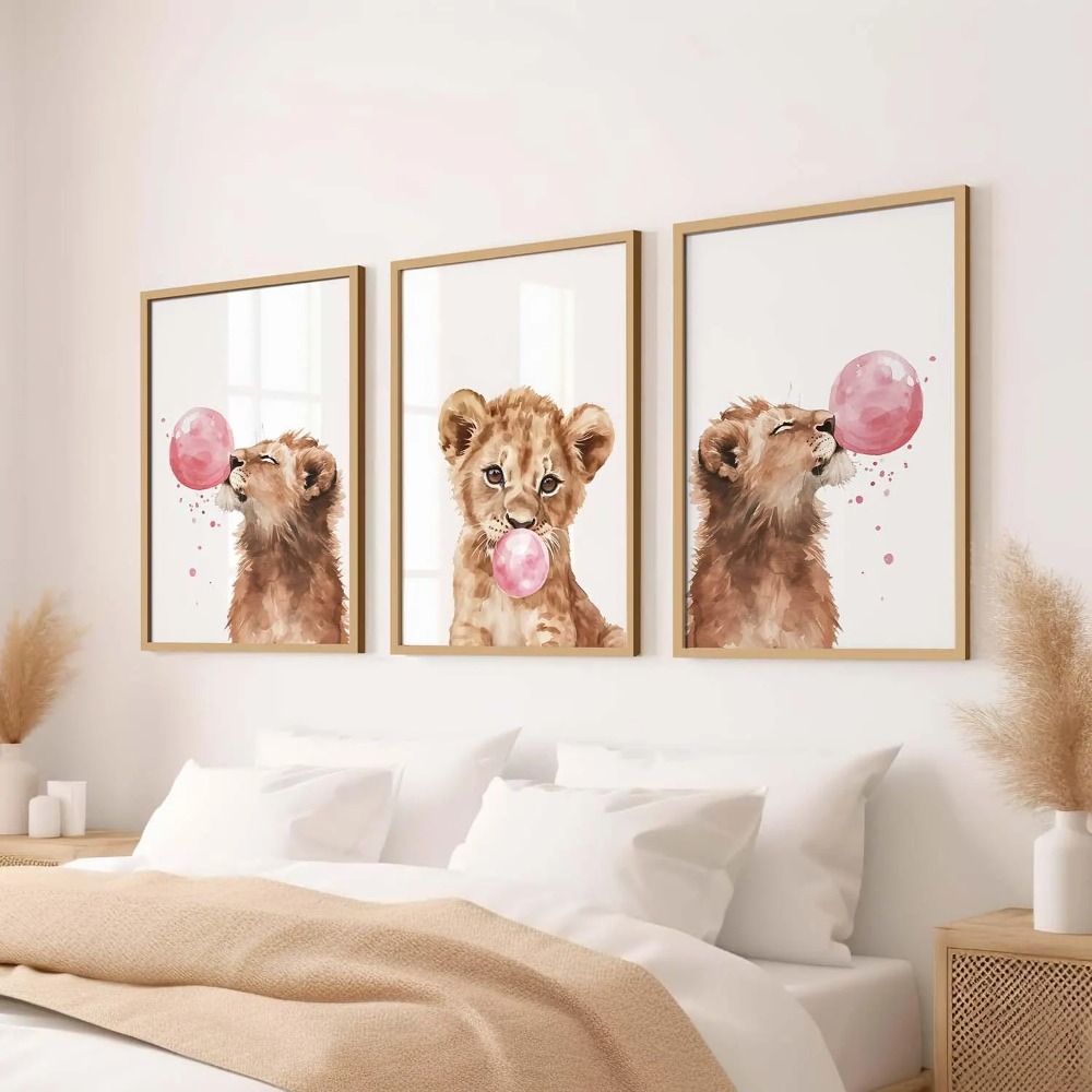 Baby Nursery Animal Theme - Ensemble d'art mural pour chambre d'enfant