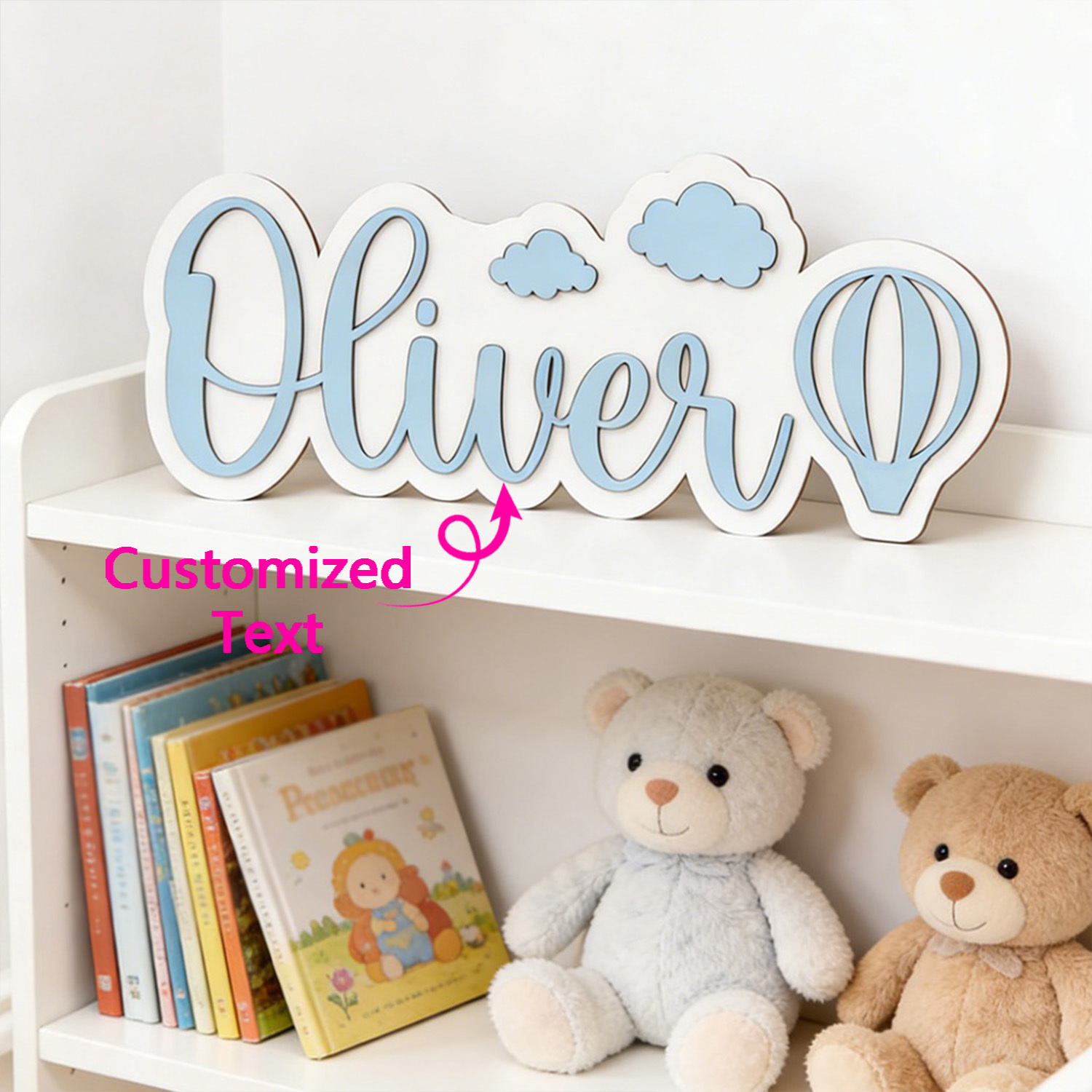 Baby Nursery Decor - Panneau de chambre personnalisé avec nom,