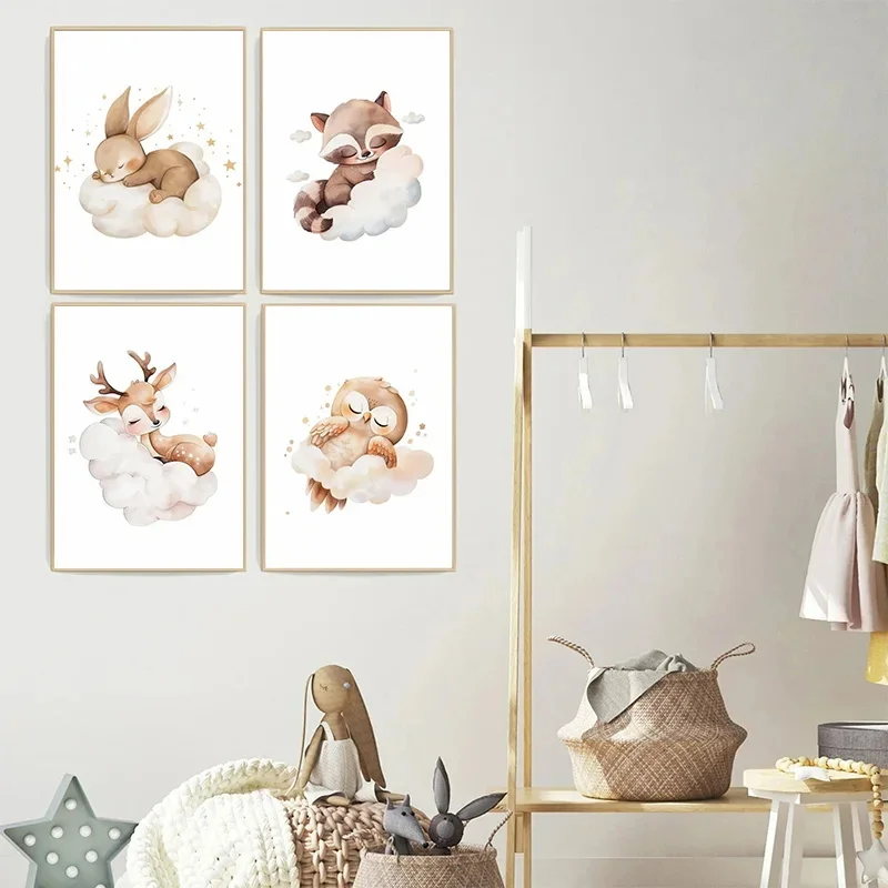 Dessin animé nuage Animal toil - Baby Nursery Frames avis et prix