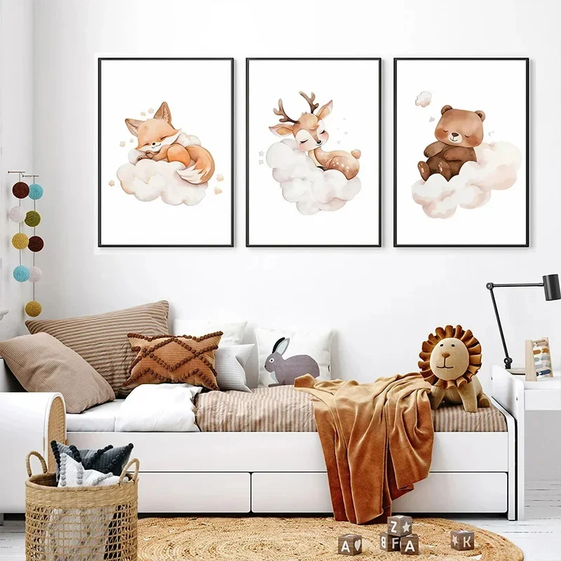 Dessin animé nuage Animal toil - Baby Nursery Frames avis et prix