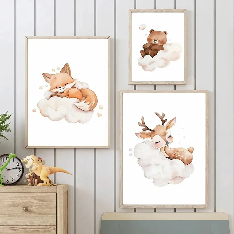 Dessin animé nuage Animal toil - Baby Nursery Frames avis et prix