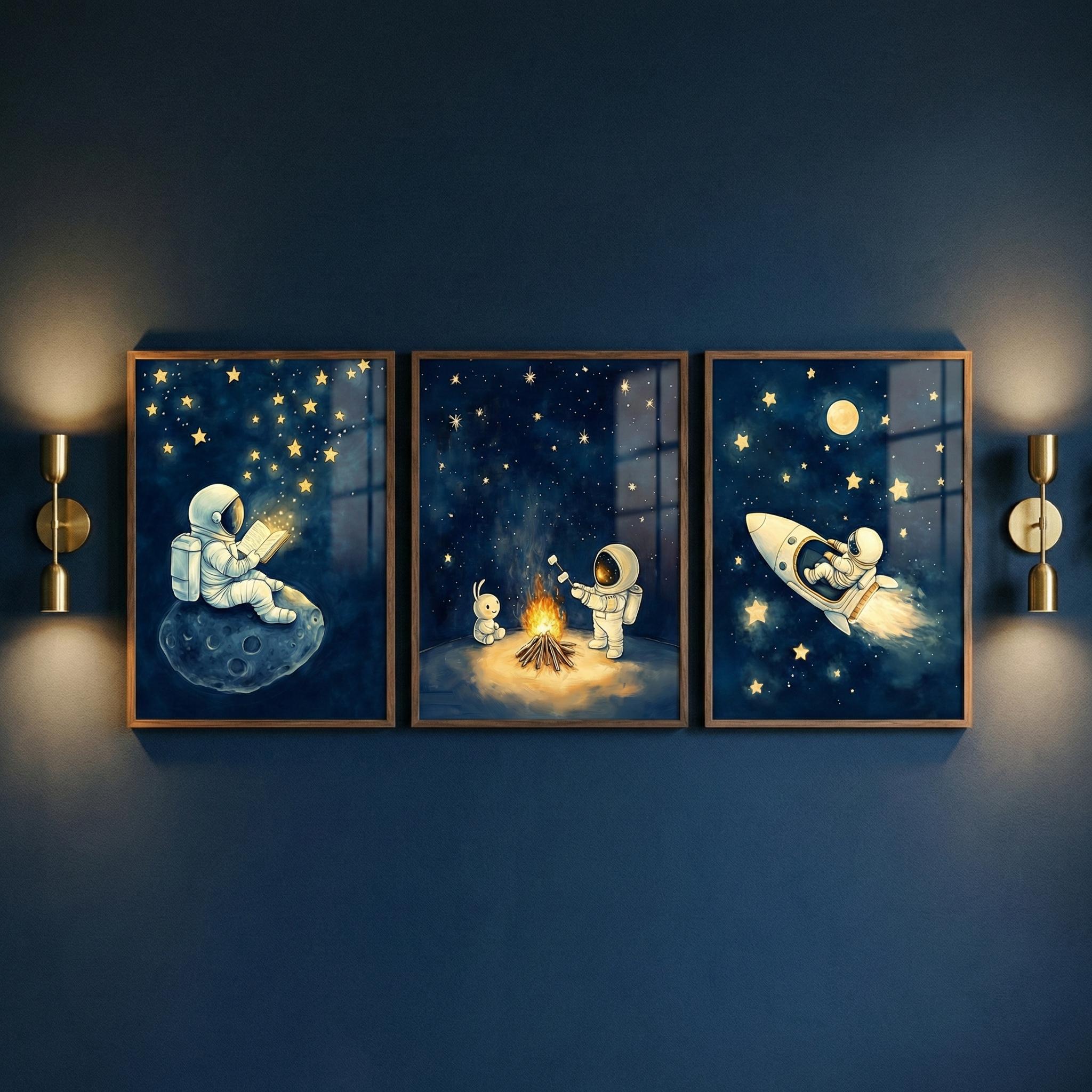 Lot de 3 tableaux muraux astro - Baby Nursery Frames avis et prix