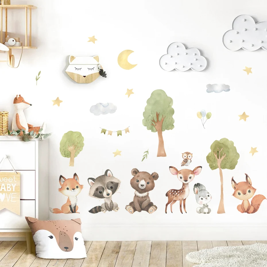 Autocollants muraux thème anim - Baby Nursery Animal Theme avis et prix