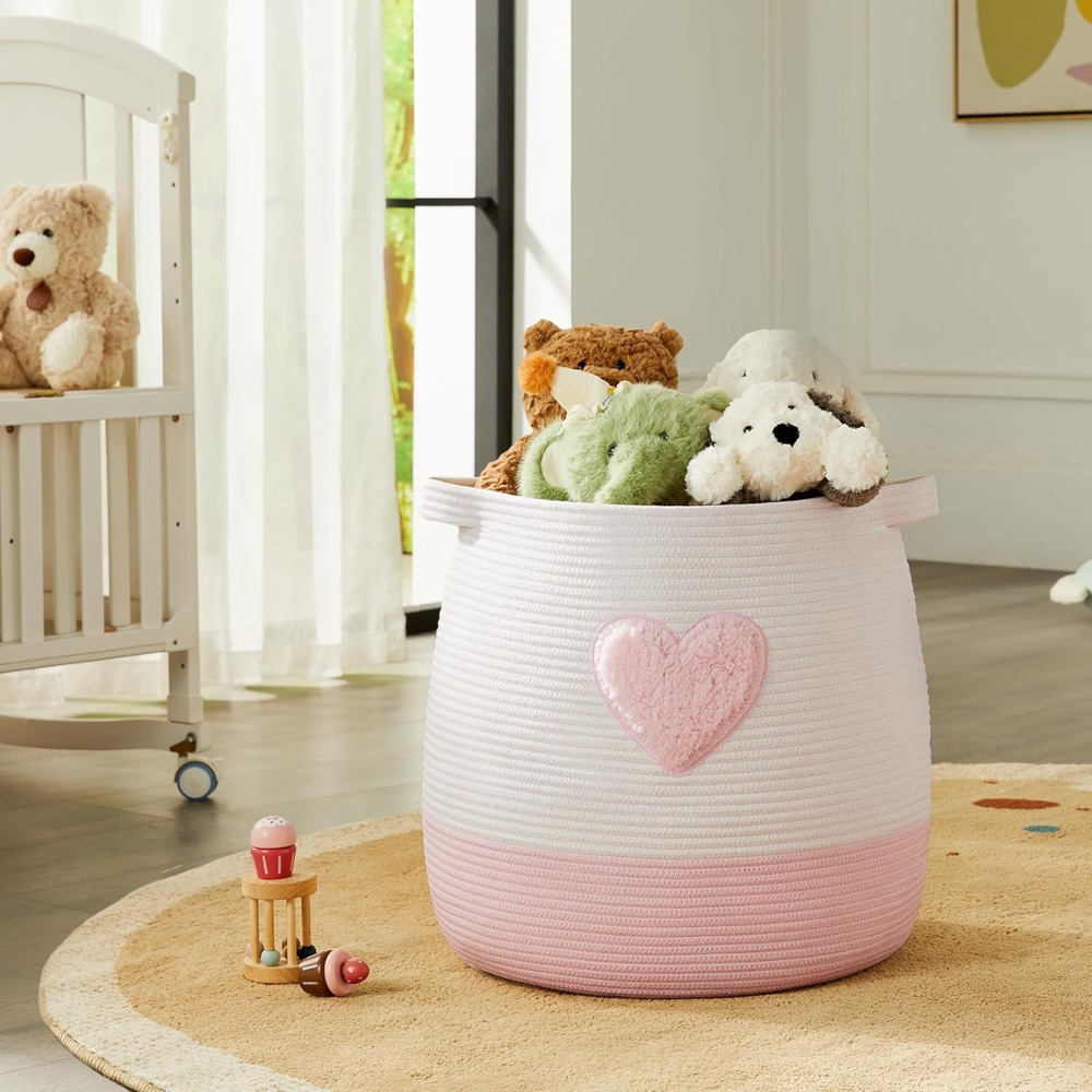 Panier à linge rose pour enfan - Baby Nursery Hamper avis et prix