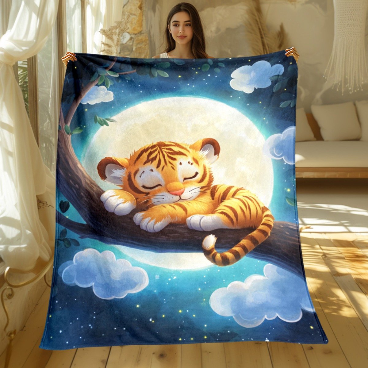 Couverture en flanelle, tigre  - Baby Nursery Animal Theme avis et prix