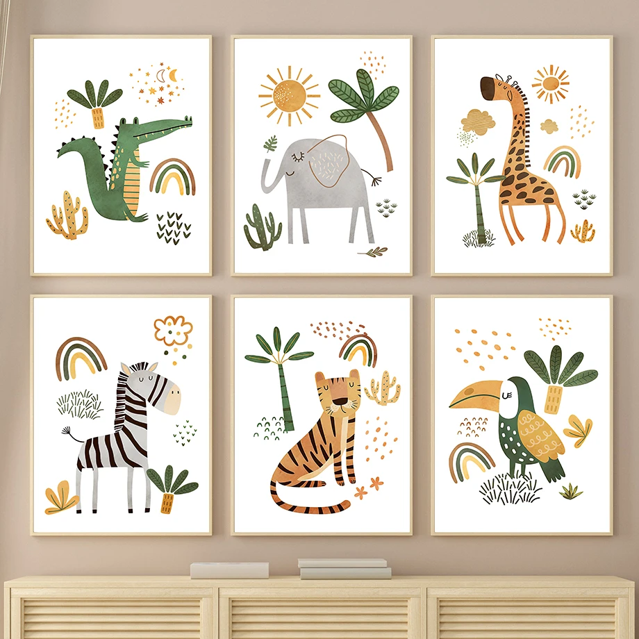 Toile d'art mural girafe, élép - Baby Nursery Jungle avis et prix