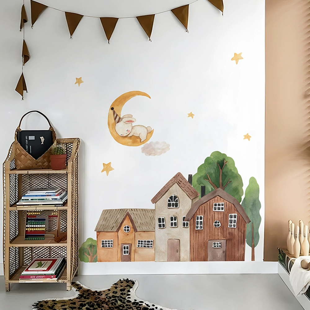 Tissu dessin animé forêt Vinta - Baby Nursery Wall Decor avis et prix