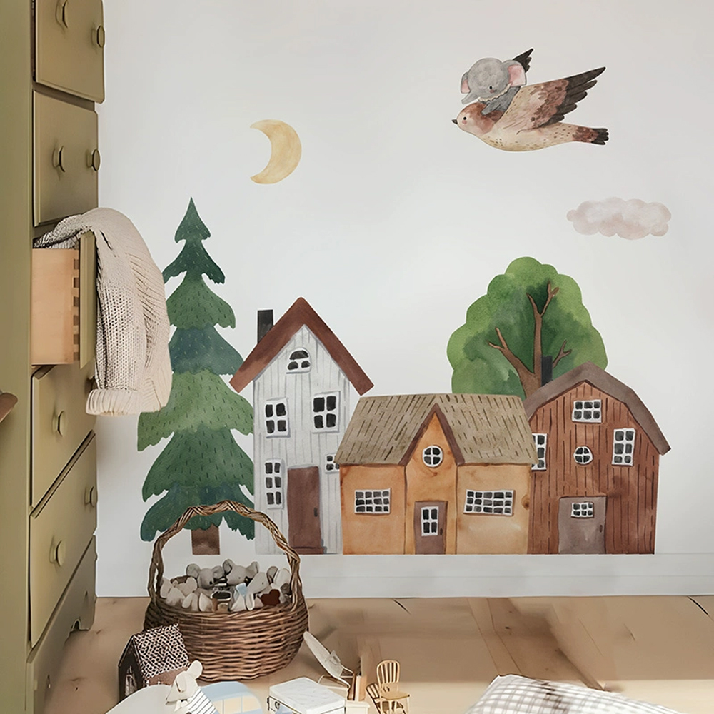 Tissu dessin animé forêt Vinta - Baby Nursery Wall Decor avis et prix